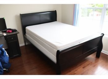 Black Full Size Sleigh Bed Mattress And Frame
