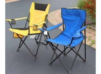 Pair Of Folding Camping Outdoor Chairs