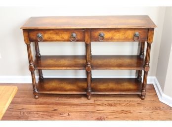 Beautiful 2 Drawer With Shelves Server Console Table