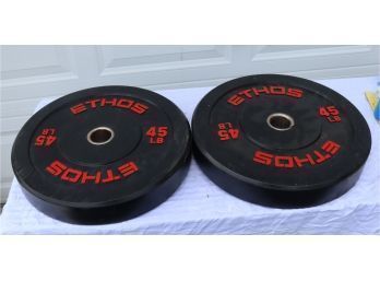 ETHOS 45 Lb. Weight Plates~ Barbells~ Bench Bar Sets 45 LB Pairs
