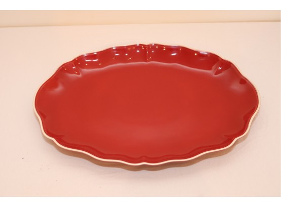 Williams-sonoma Red Oval Serving Platter Made In Portugal  (RP-1)