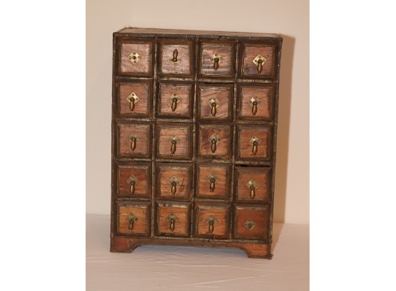 Antique Wooden 20 Drawer Chest Medicine Storage Apothecary Cabinet