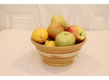 Vintage Ceramic Bowl Fake Apples And Lemons