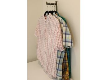 4 Men's Cotton Button Down Shirt Lot Size L/XL Jack Spade Short Sleeve And Urban Pipeline Long Sleeve