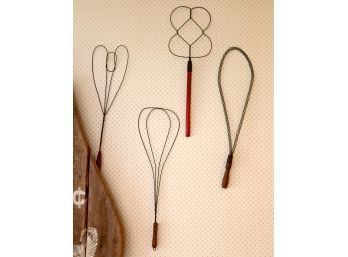 Antique Rug Beater Collection With Wooden Handles