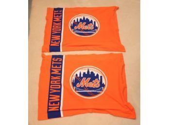 Pair Of New York Mets NY Pillow Cases
