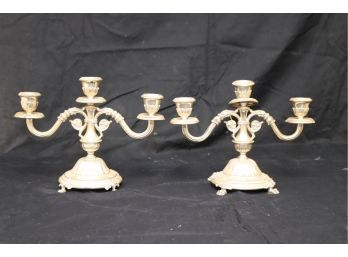 Pair Of 3 Candle Candelabra