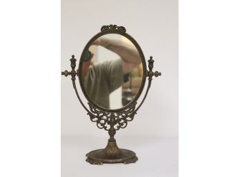 Vintage Brass Vanity Mirror Table Top
