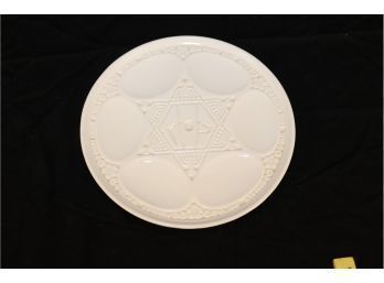 White Ceramic Seder Plate