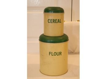 Vintage Flour And Cereal Canisters