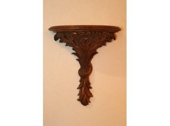 Pair Of Carved Wooden Wall Sconces Shelves