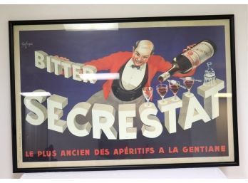 Vintage Framed Bitter Secrestat Aperitif Advertising Poster