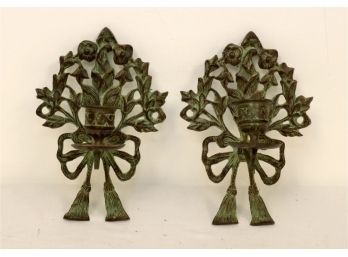 Pair Of Wall Sconce Candle Holders