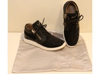 Women's Giuseppe Zanotti Black Sneakers Size 38 1/2 W/ Dust Bag
