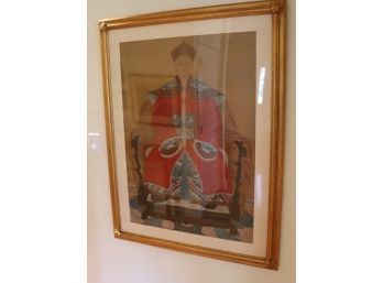 Antique Framed Chinese Ancestral Painting