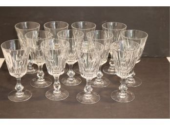 Vintage Set Of 12 Crystal Water Goblets Glasses