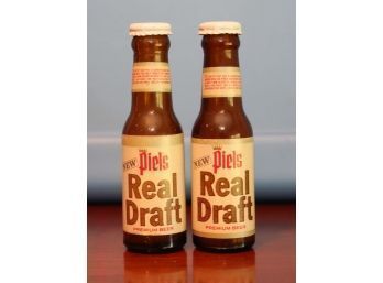 Vintage Piels Real Draft Premium Beer Salt And Pepper Shakers Mini Bottles