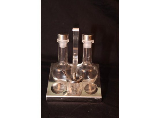 Glass Oil / Vinegar In Stainless Holder
