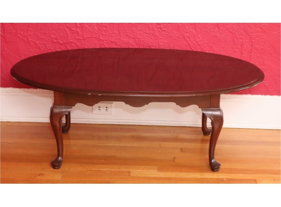 Ethan Allen Oval Wooden Coffee Table
