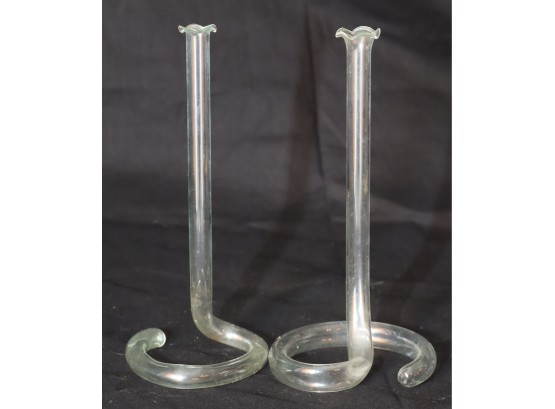 Pair Of Glass Bud Vases
