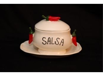 R.i.k. Treasures Hand Painted Ceramics Salsa Server