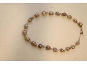 Genuine Natural Baroque Pearl Necklace (J-9)