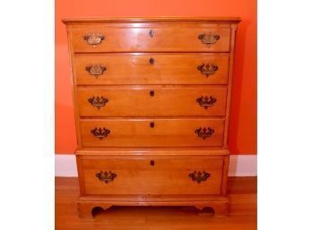 Vintage 5 Drawer Tall Dresser By Willett Solid Maple Lancaster County