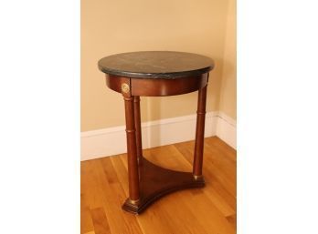Vintage Round Marble Top Side End Table