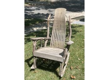 Hickory Amish Rustic Tree Branch Wood Rocking Chair