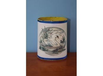Vintage Cheinco Swan And Canvasback Ducks Garbage Can