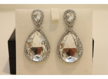 Crystal Pierced Earrings From Barney's NY  (J-11)