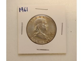 1961  FRANKLIN HALF DOLLAR US Coin 90 Silver  (WS-4)