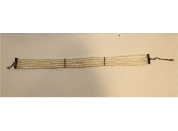 Vintage Paris Designs 5- Strand Pearl Choker Necklace  (J-24)