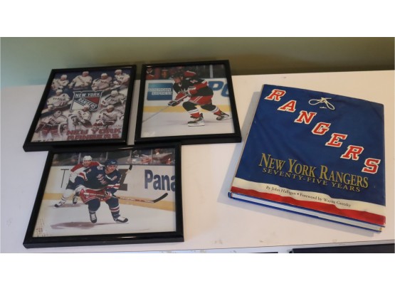 New York Rangers 3 Framed Pictures And Book