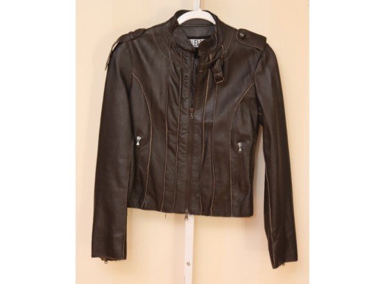 PLEASE Leather Jacket Coat Size 42 (R-9)