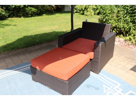 Frontgate Outdoor Chair And Ottoman (B-14)