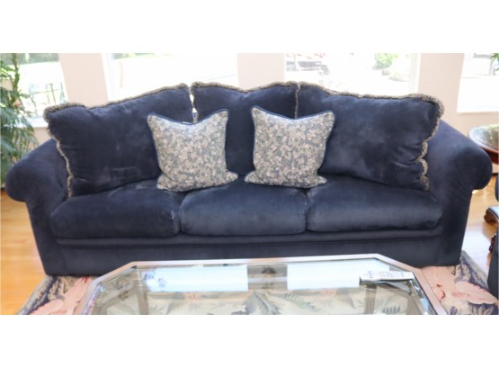 J. Robert Scott Super Comfy Plush Blue Couch Sofa
