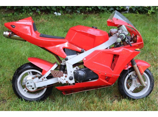 Red Crotch Rocket Pocket Mini Bike Motorcycle For Parts Or Repair