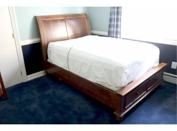 Full Sized Sleigh Bed With Storage Drawers & Full Sized Sealy Pillow Top Mattress
