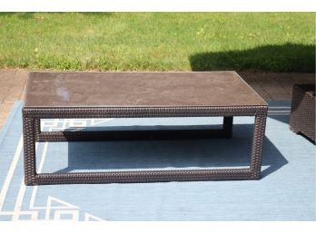 Frontgate Outdoor Glass Top Patio Coffee Table  (B-13)