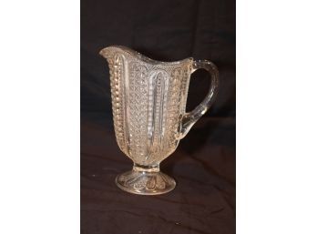Vintage Footed Glass Water Pitcher (G-8)