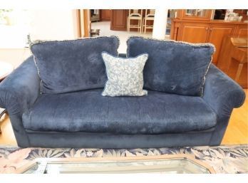 J. Robert Scott Super Comfy Plush Blue Couch Sofa (2)