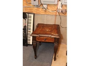 1 Drawer Wooden Inlaid  Side Table