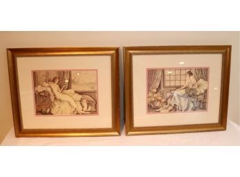 Pair Of Deco Framed Prints (T-5)