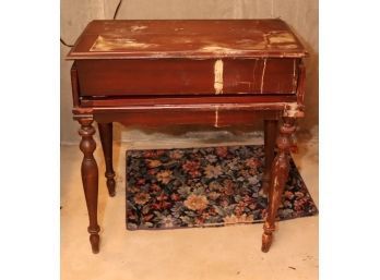 Antique Wooden Hidden Desk In Need Of Repair