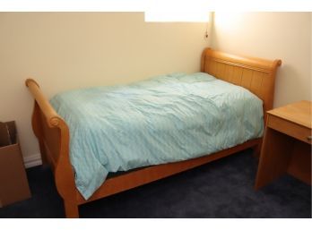 Twin Bed With Wooden Bed Frame