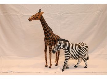 Giraffe And Zebra. (W-28)