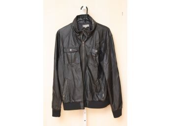 Charles And A Half Black Leather Jacket Sz. L. (R-14)