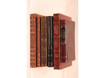 Vintage Leather Bound Books. (W-32)