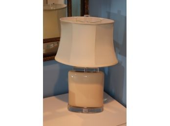 Lucite And Glass Table Lamp And Shade